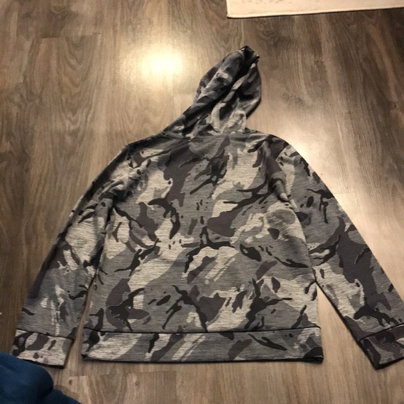 Adidas Medium Grey Camo FLEECE LINED Hoodie NWOT - Picture 4 of 9